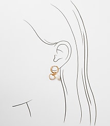 Pearlized Heart Cluster Hoop Earrings carousel Product Image 2