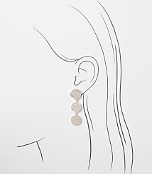 Pave Circle Triple Drop Earrings carousel Product Image 2