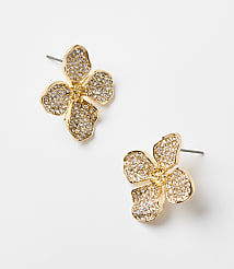 Floral Pave Oversized Stud Earrings carousel Product Image 1