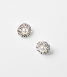 Pearlized Crystal Stud Earrings carousel Product Image 1