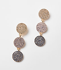 Pave Circle Triple Drop Earrings carousel Product Image 1