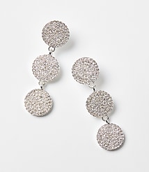 Pave Circle Triple Drop Earrings carousel Product Image 1