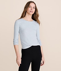 Lou & Grey Heathered Ribbed Shirttail Top carousel Product Image 1
