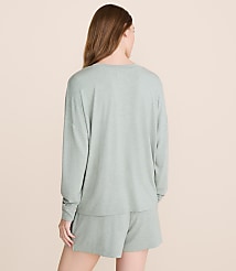 Lou & Grey Heathered Softened Modal Henley Pajama Top carousel Product Image 3