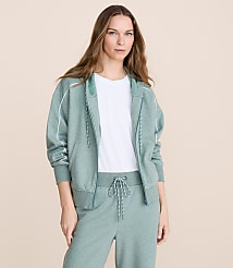 Lou & Grey Heathered Piped Elite Fleece Zip Hoodie carousel Product Image 3