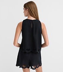 LOFT Beach Seashell Embroidered Linen Cotton Tank Top carousel Product Image 3