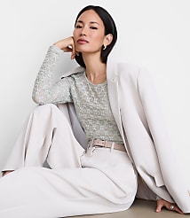 LOFT Versa Geo Lace Long Sleeve Top carousel Product Image 2