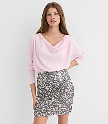 Cozy Ribbed Cowl Neck Top carousel Product Image 1