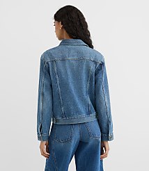 Rivete Denim Trucker Jacket in Vintage Mid Wash carousel Product Image 3