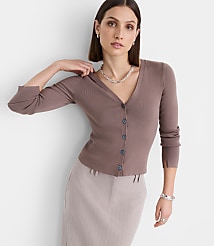 LOFT Versa V-Neck Cardigan Top carousel Product Image 2