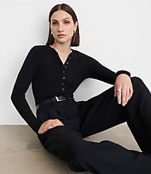LOFT Versa Ribbed Henley Sweater carousel Product Image 2