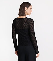 LOFT Versa Geo Lace Long Sleeve Top carousel Product Image 3
