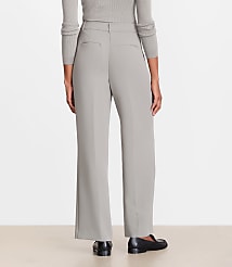 LOFT Versa Crepe Drape Pleated Relaxed Straight Pants carousel Product Image 3