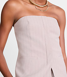 LOFT Versa Seasonless Stretch Strapless Pocket Top in Stripe carousel Product Image 4
