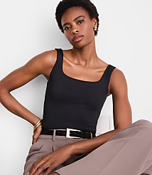 LOFT Versa 360 Knit Square Neck Tank Top carousel Product Image 2