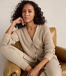 Haven Well Within Organic Cotton Shaker Stitch Heathered Cardigan carousel Product Image 2