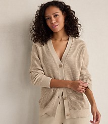 Haven Well Within Organic Cotton Shaker Stitch Heathered Cardigan carousel Product Image 1
