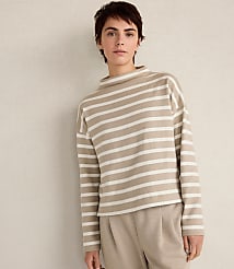 Haven Well Within Organic Cotton Funnel Neck Striped Pullover carousel Product Image 1