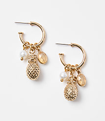 Pineapple Cluster Hoop Earrings carousel Product Image 1