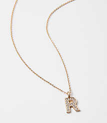 Pave Initial Necklace carousel Product Image 2