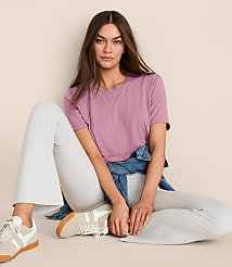 Lou & Grey Heathered Essential Modal Tee carousel Product Image 1