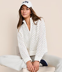 Lou & Grey Mesh Stitch Half Zip Sweater carousel Product Image 1
