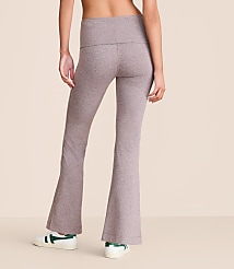 Lou & Grey Heathered Brushedsoft Foldover Flare Pants carousel Product Image 3