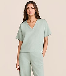 Lou & Grey Heathered Scubasoft Dolman V-Neck Tee carousel Product Image 1