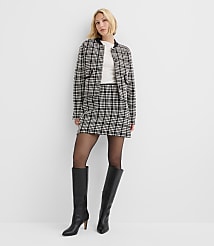 Petite Checked Mini Wrap Skirt carousel Product Image 1