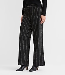 Petite Palmer Wide Leg Pants in Brushed Pinstripe carousel Product Image 2