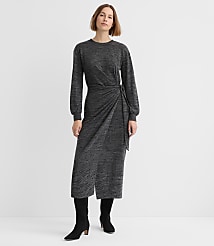 Petite Jersey Side Pleated Midi Wrap Dress carousel Product Image 1