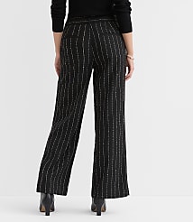 Petite Curvy Palmer Wide Leg Pants in Brushed Pinstripe carousel Product Image 2