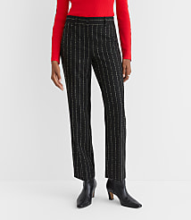 Petite Curvy Parker Straight Pants in Brushed Pinstripe carousel Product Image 1