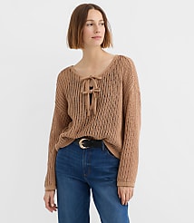 Mesh Stitch Bow Tie Sweater carousel Product Image 1