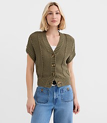 Pointelle Textured Short Sleeve Cardigan carousel Product Image 2