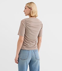 Mesh Ruched Boatneck Top carousel Product Image 3
