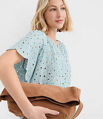 Scalloped Eyelet Flutter Sleeve Top carousel Product Image 3