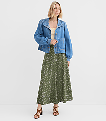 Floral Gored Midi Skirt carousel Product Image 1