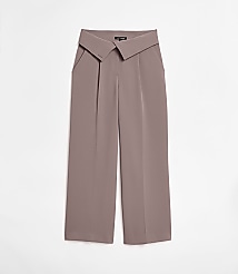 LOFT Versa Crepe Drape Foldover Waist Palazzo Pants carousel Product Image 5