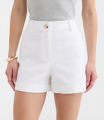 Curvy Cuffed Shorts in Doubleweave carousel Product Image 1