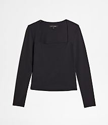 LOFT Versa 360 Knit Square Neck Top carousel Product Image 3