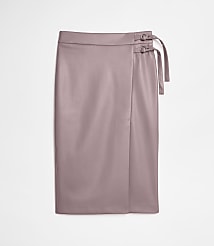LOFT Versa Faux Leather Buckle Trim Midi Skirt carousel Product Image 5