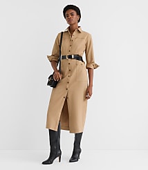Petite Twill Midi Pocket Shirtdress carousel Product Image 2