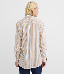 Petite Striped Asymmetrical Side Tie Tunic Shirt carousel Product Image 3