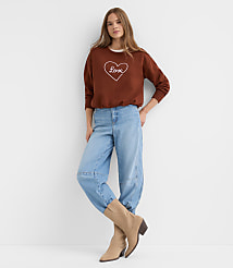 Petite Love Embroidered Bubble Sweatshirt carousel Product Image 2