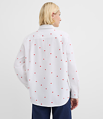 Petite Heart Embroidered Everyday Relaxed Pocket Shirt carousel Product Image 3
