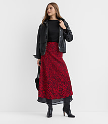 Petite Heart Layered Column Midi Skirt carousel Product Image 1