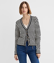 Petite Pointelle Striped Cardigan carousel Product Image 1
