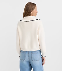 Petite Contrast Stitched Sweater Jacket carousel Product Image 3