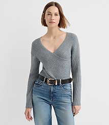 Petite Ribbed Crossover Sweater carousel Product Image 1